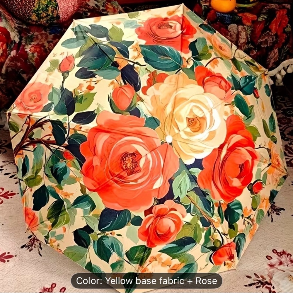 Floral Umbrella with Vibrant Roses - Picture 2 of 6